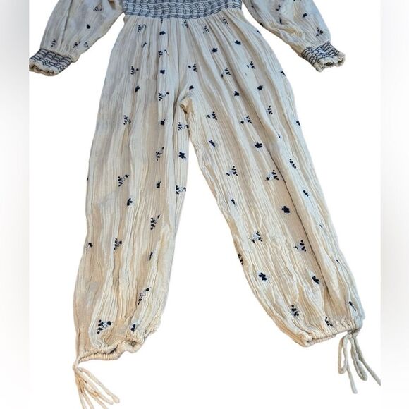 Free People Dahlia Embroidered Jumpsuit Size Medium - Picture 7 of 11